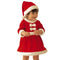 2pcs Christmas Dresses Set Girls Baby Cute Warm Costume Hat (6-12M) A#S