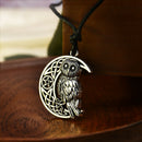 Charm Goddess Crescent Moon Pentagram Pendant Owl Pagan Amulet Necklace Jewelry