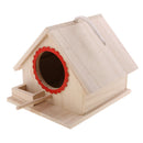 Wooden Bird House Birdhouse Hanging Nest Nesting Box with Rope Home Garden L