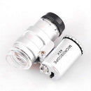Nice 45x LED UV Light Pocket Microscope Jeweler Coin Stamp Magnifier Loupe HG