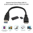 External Hard Drive 5Gbps USB 3.0 to SATA Adapter Wire for 2.5/3.5 inch HDD