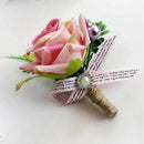 Rose Flower Silk Boutonniere Corsage Accessories wedding decorations Pink r