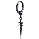 4PC Stainless Steel Long Dangle Earclip Cross Spike Huggie Hoop Men & Women