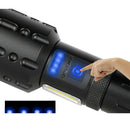 Super Bright XHP90 LED Flashlight 26650 USB Rechargeable Zoom Torch Light Hn