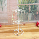 Double Metal Jewelry Frame Earrings Necklace Bracelet Display Stand, White