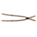 Men's Y-Shaped Adjustable Suspenders 4 Metal Clips, Elastic Straps Khaki