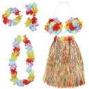 6pcs Hawaiian Fancy Dress Hula Grass Skirt Bra Flower Accessory Lady Costume