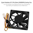 Quiet Radiator 70x70x15mm 12V Computer PC CPU Silent 3000RPM Cooling Fan