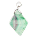 Fluorite Pendant Natural Energy Crystal Necklace Decoration DIY Women /