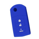 Replacement Silicone Car 3Buttons Key Shell Case Cover for Mazda M2 M6 Blue