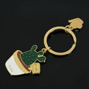 New Cute Potted Plant Cactus Shape Key Ring Keychains Keyrings Chain for Wo