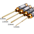 Rc Tools 4 Pcs Hex Screw Driver Set Titanium Plating Hardened 1.5 2.0 2.5 3