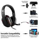 3.5mm Wired Gaming Headset Headphones with Mic for PS4 Xbox One PC (Red) A