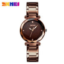 Skmei Women'S Quartz Watch Elegant Starry Dial Steel Strap Diamond Mirror W R7L5