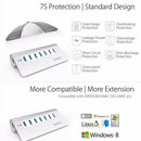 USB 3.0 Hub 7-Port Portable Aluminum charging and Data Hub 3-Foot USB 3.0 C