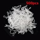 Fashion Women's 500pcs Elastic Rubber Clear Hair Ties Band Ropes Ponytail Holder