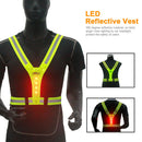 Men Women Biking Safety Gear High Visibility LED Reflective Vest Night Running