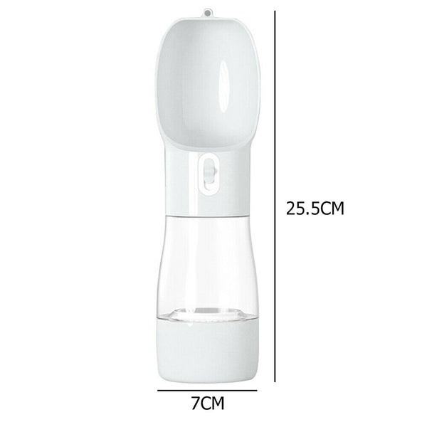 Portable Pet Dog Water Bottle Outdoor Drinking Bowls Water Feeder (Grey) A#S