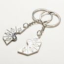 Lovers Split Yin Yang Ba Gua Tai Chi Chrome Satin Couples Key Chains Key Ring Ew