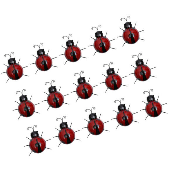 15xGarden Ladybug Insect Ornament Home Garden Decor Wall Hanging Decor Ornaments
