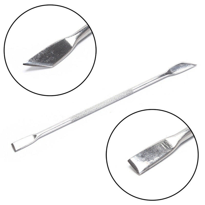 Nail Cuticle Remover Skin Cleaner Stainless Doubl Sided Spoon Pusher Art Tool Gw
