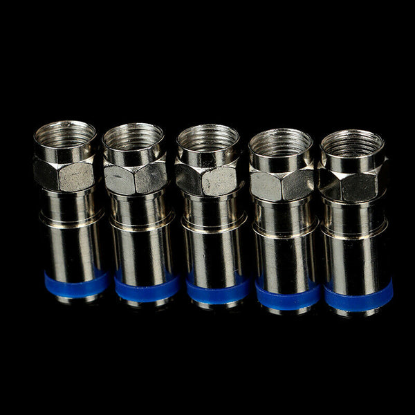 5Pcs F-Type Male Plug Compression Connectors For RG6 Coax Coaxial TV Cable H Ew