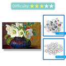 1000pcs DIY White Flower Bottle Puzzle Educational Learning Assembling Toys