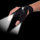 LED Flashlight Magic Strap Fingerless Gloves with 2 LED light for Repairing