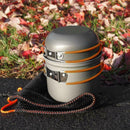 DS-101 Outdoor Camping Cookware Set Portale Orange Handle Tableware Pot