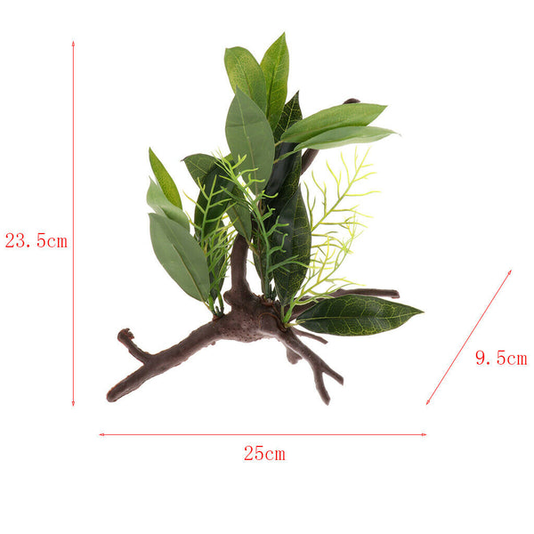 2Pcs Aquarium Reptile Turtle Frogs Rainforest Habitat Kit Artificial Plant