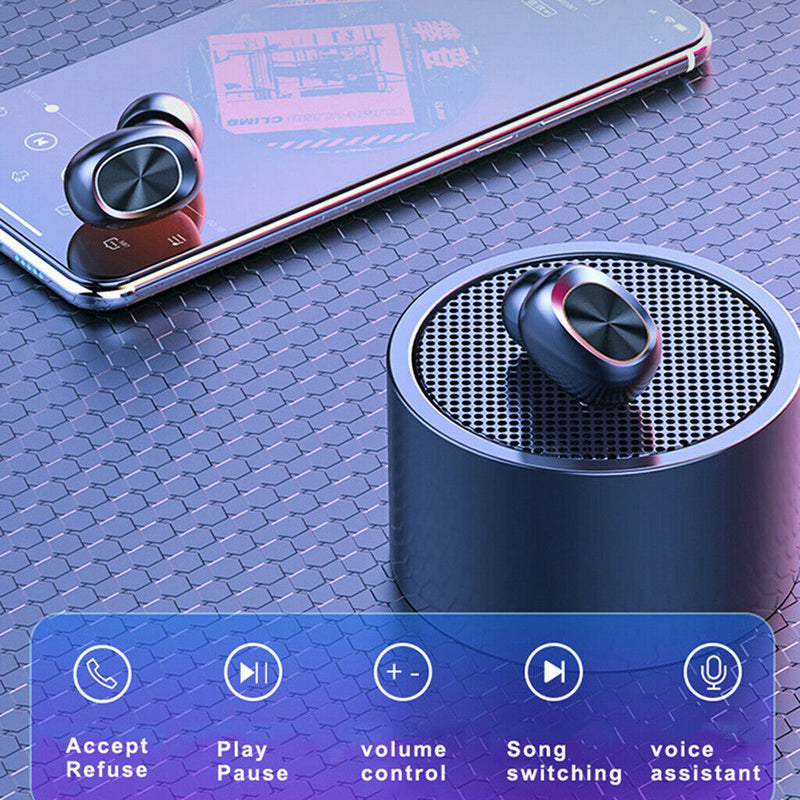 Bluetooth V5.0 Earphones Touch Control Wireless Headphones With LED Display