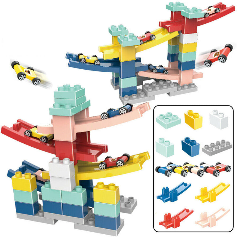 Car Racing Slide Track Building Blocks Children Educational Toys Random