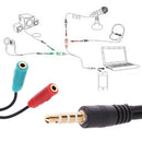 2 in 1 Splitter 4 Pole 3.5mm Audio earphone headset to 2 female jack Headph