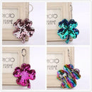 5X(Four Leaf Clover Key Ring Keychain Glitter Pompom Sequins Key Chain Gif K3A6)