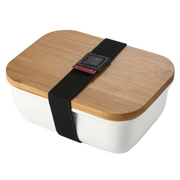 Microwavable Lunch Box Bamboo Ceramic Bento Box Thermal Insulation Food Con U5H9