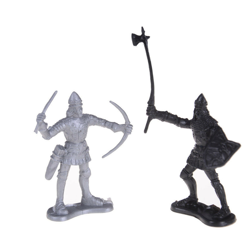 28pcs/set Knights Warrior Horses Medieval Soldiers Figures MiniModel ToyGift FT