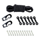Kayak Canoe Boat  Kit Tie Down 8ft Elastic Cord 6pcs Padeyes 12pcs Screws