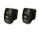 Pair 7Pin Momentary DPDT Rocker Switch Winch In/Out Yellow & Green LED Light
