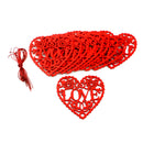 10pcs/bag Wooden Hollow Love Heart Pendants Wedding Valentines Day Decor A