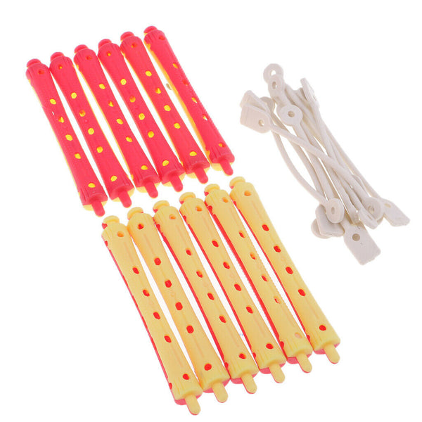 24Pcs Waves Hairdressing Perming Rods Rollers For All Size Hair Styling DIY