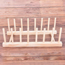 Wood Plate Holder Dish Rack Drain Storage Display Stand Kitchen OrganizerS Bj