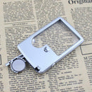 3X 6X Credit Card Loupe Magnifier Glass Square Microscope with LED Light