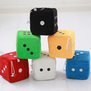 Novetly Black Car Soft Spotty Hanging Mirror Dice Set Furry Fluffy Accessory
