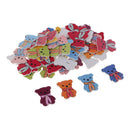 50Pcs Cute WOOD Cartoon Bear Wooden Buttons Kids Baby Cloth DIY Sewing Craft