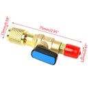 1/4" Male to 5/16" Female R410A Refrigerant Straight Ball Valve SAE AC Charging