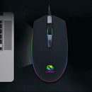 4 Keys USB Wired Mice 2400DPI Adjustable RGB Game Ergonomic Optical Mouse Black