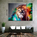 Set of 3Pcs Canvas Art Wall Painting Pictures Colorful Lion Landscape Print