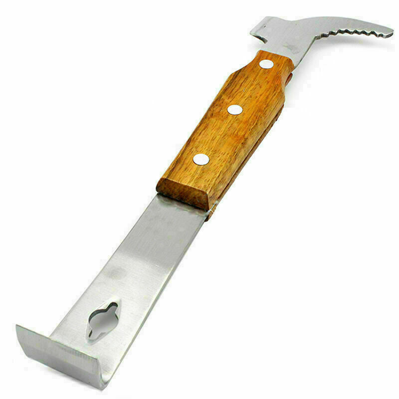 Wooden Stainless Steel Bee Hive Scraper Beekeeping Tool Equipment Supply Y7 P6G7