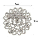 1 x Fashion Elegant Diamond Hollow Diamond-studded Heart Wedding Bridal Bro L7E2