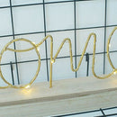 Nordic Home Jewelry Ornaments Bedroom Bedside Led Wood Bottom Love Letters